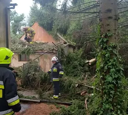 Nawałnica nad gminą Pielgrzymka. Strażacy interweniowali kilkanaście razy