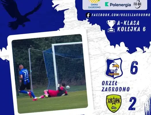 Orzeł Zagrodno rozgromił LZS Lipa 6:2. Hat-trick Bartka Hajduna