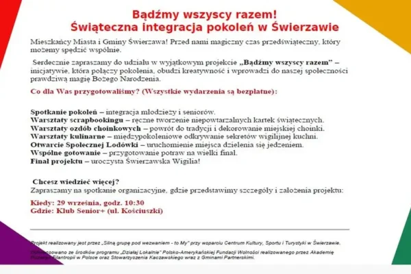 Świerzawa łączy pokolenia – projekt „Bądźmy wszyscy razem” przed świętami