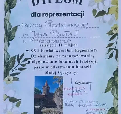 Dzień Regionalisty na Zamku Grodziec – uczniowie z Pielgrzymki z II miejscem