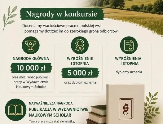 Konkurs „Polska wieś – dziedzictwo i przyszłość” – 10 000 zł dla autorów prac o wsi