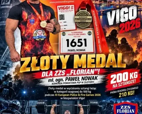 Paweł Nowak ze Złotoryi mistrzem Europy w wyciskaniu sztangi!