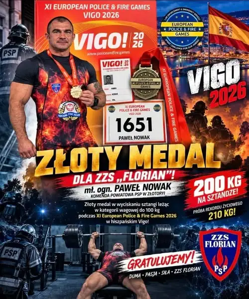 Paweł Nowak ze Złotoryi mistrzem Europy w wyciskaniu sztangi!